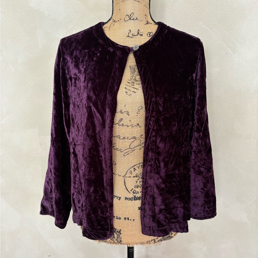 Bryn Walker velvet one button cardigan topper